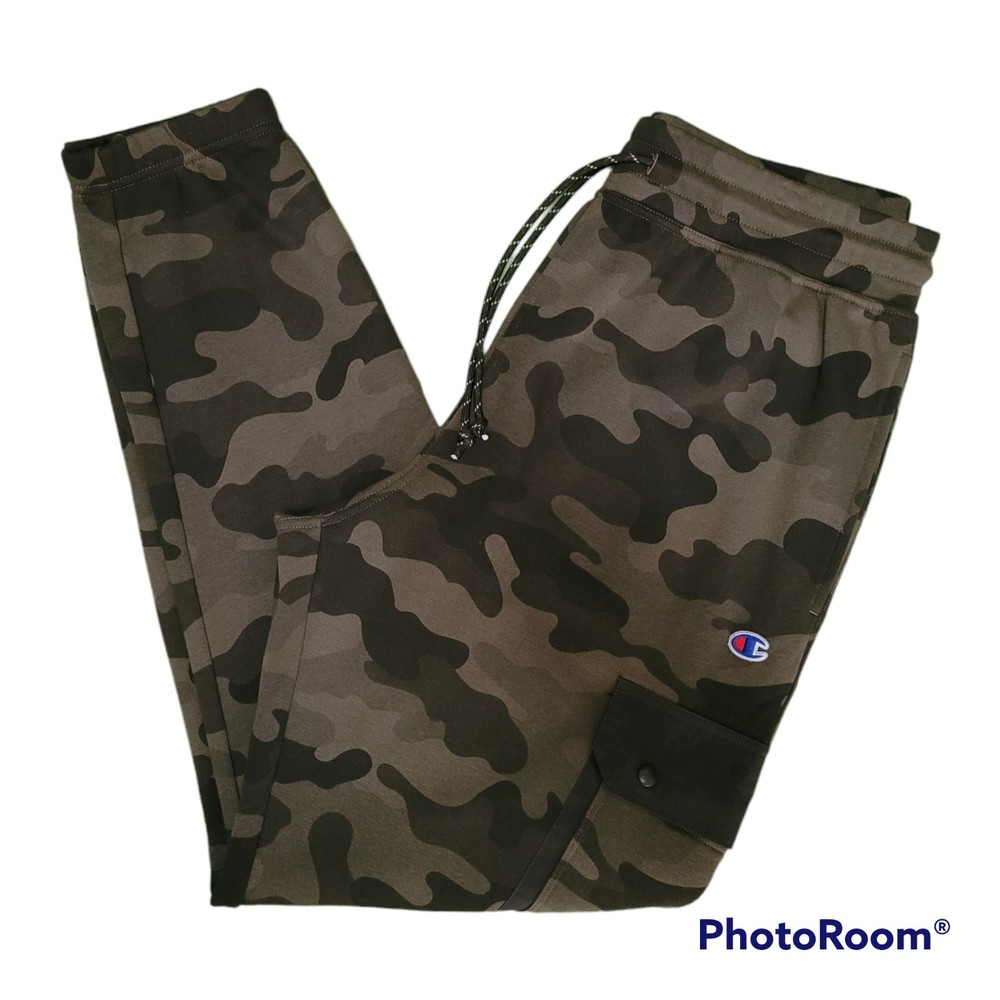 Champion Small Logo Sweatpants in Camo, Large, New w/o Tags (Sample)